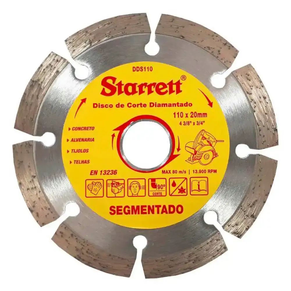 Disco de corte diamantado segmentado 4.3/8 POL DDT110 Starrett