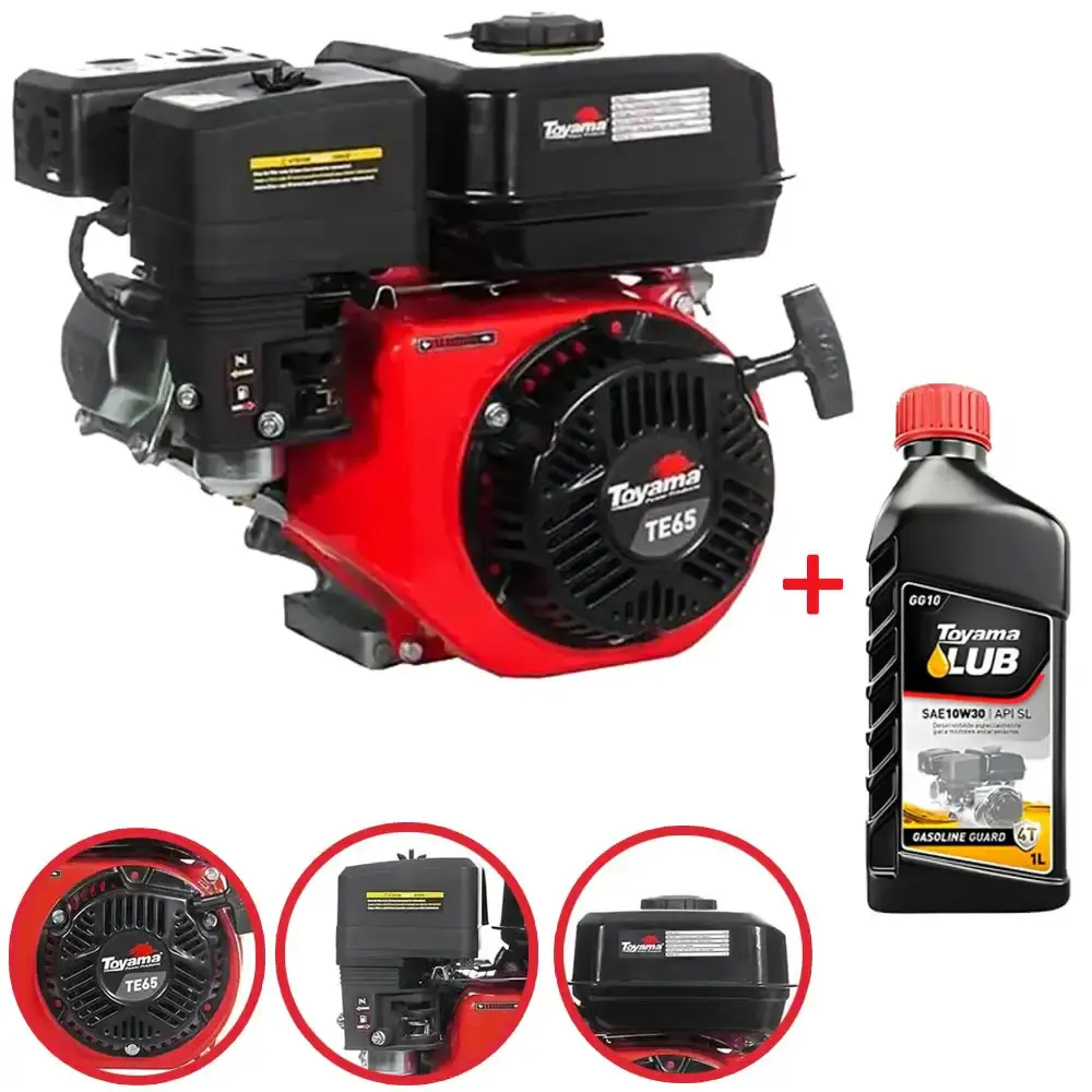 Motor gasolina 6.5 HP 4 tempos multiuso partida manual TE65X 004-200 Toyama