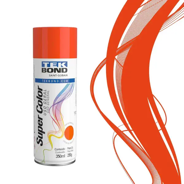 Tinta spray uso geral laranja 350ML Tekbond — fotografia 11