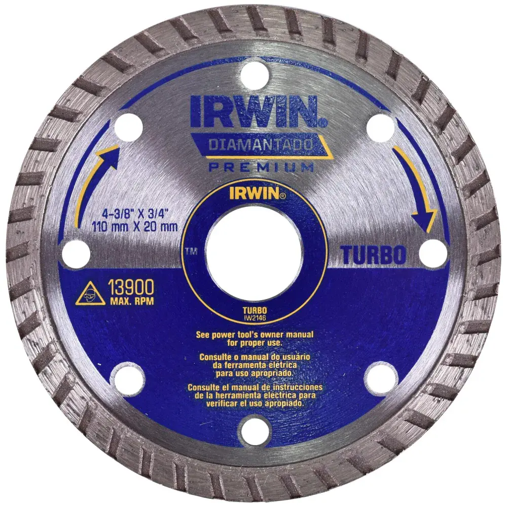 Disco diamantado 110X20MM turbo seco/úmido IW2146 Irwin