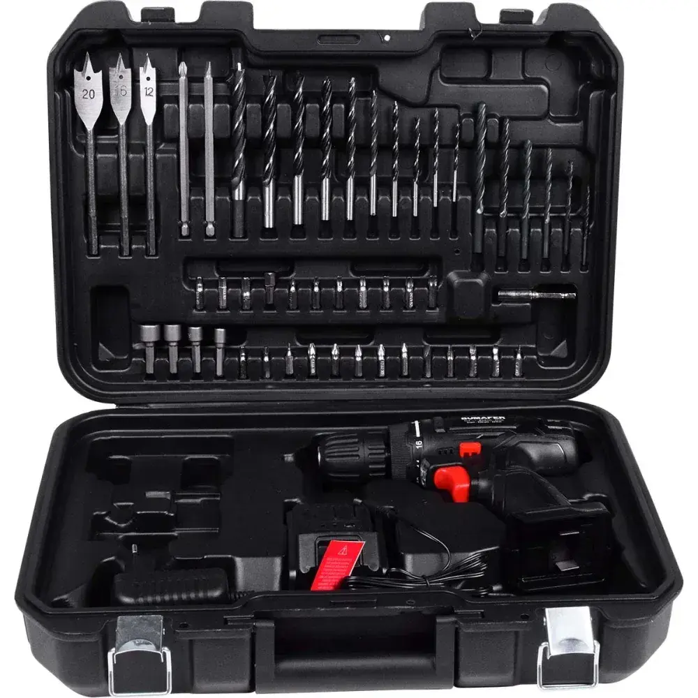Parafusadeira furadeira bivolt 12V 55 peç Bumafer — fotografia 10