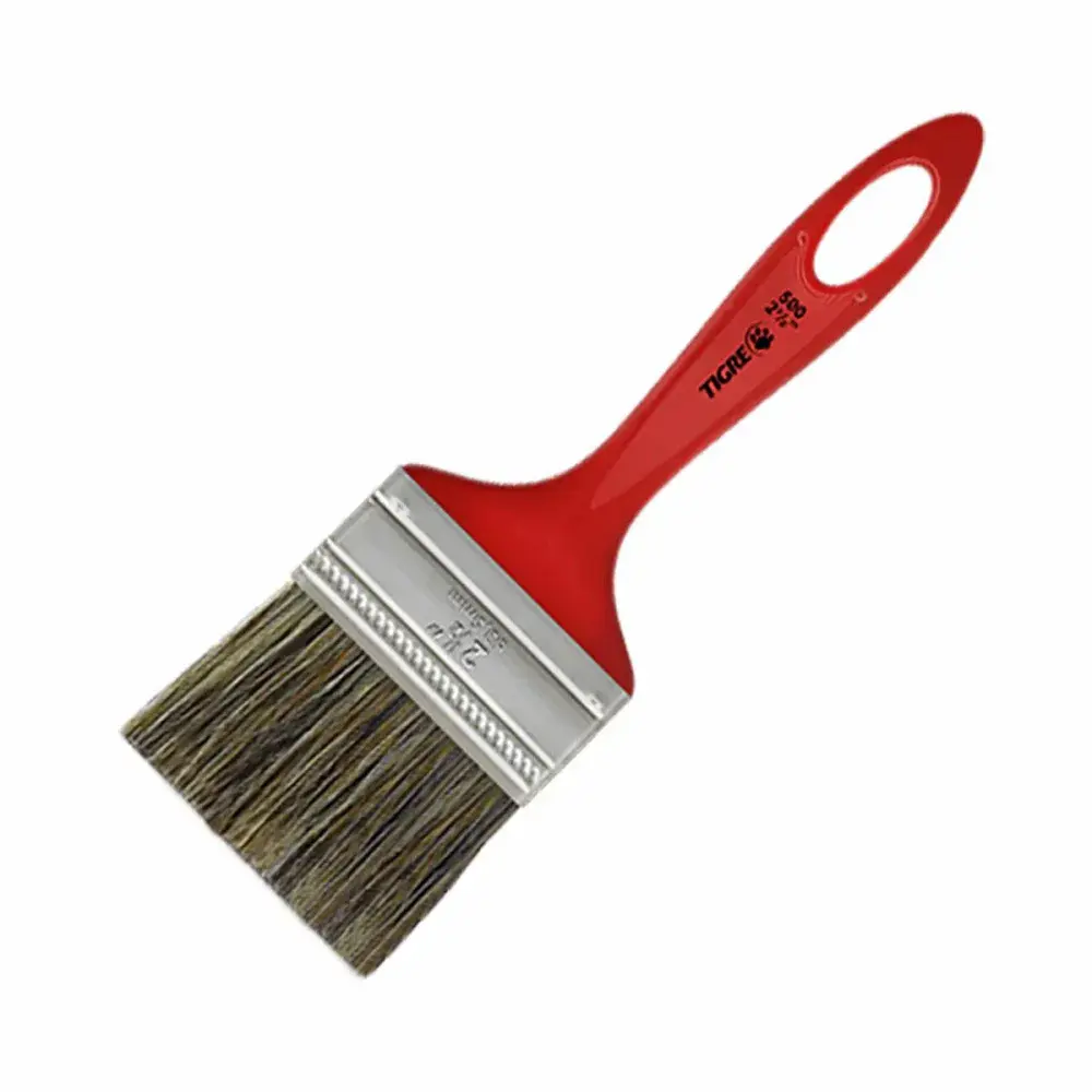 Trincha cerda gris simples tamanho 2.1/2” 500 tigre Pinceis Tigre — fotografia 4