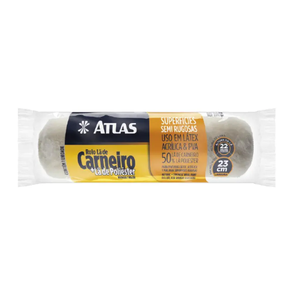 Rolo lã mista Atlas nat 23CM sem cb 228 — fotografia de referência
