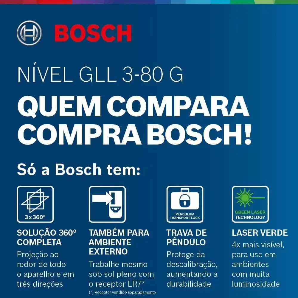 Nivel à laser de linhas 360º gll 3-80G s/ tripe verde — fotografia 8