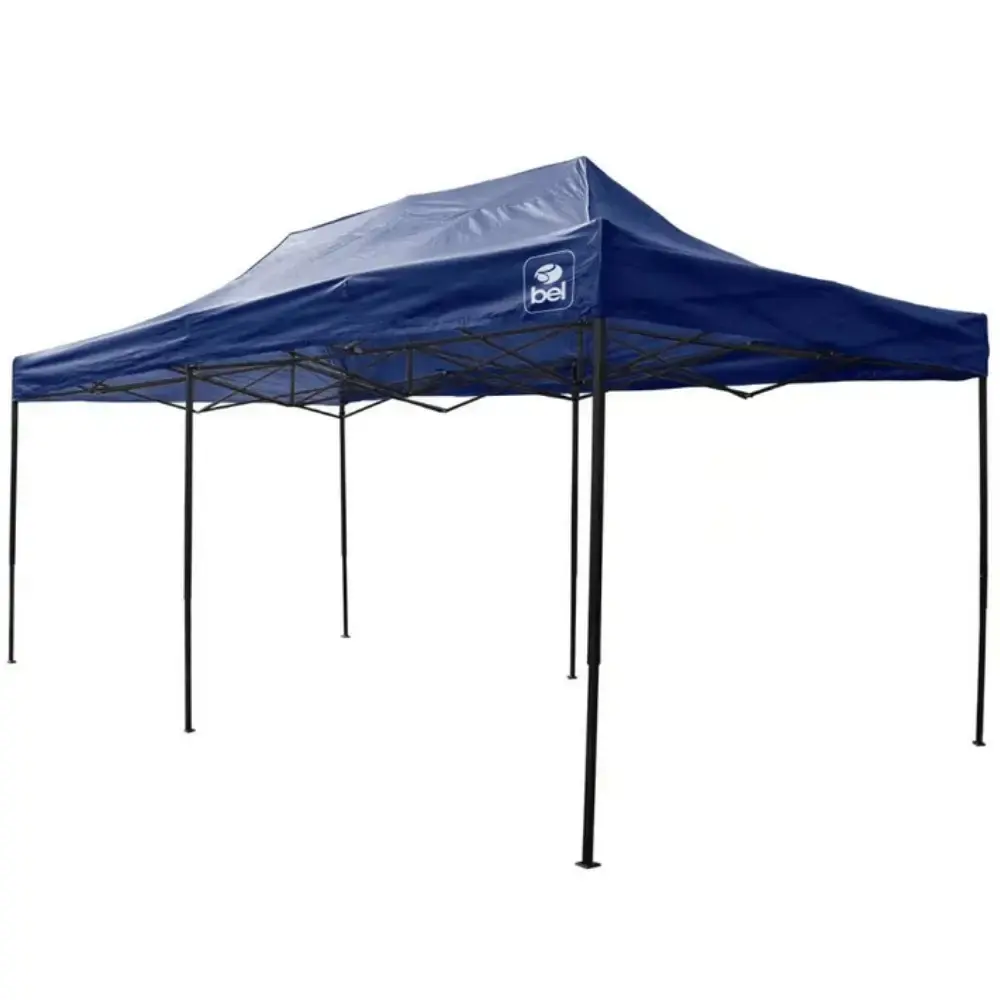 Tenda gazebo 3 x 6 metros em aço dobrável várias cores BEL Azul Belfix — fotografia 2