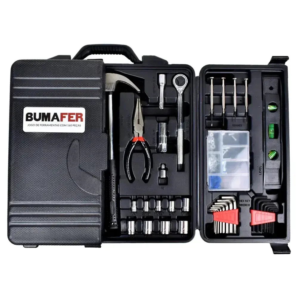 Kit de ferramentas em aço carbono com 160 peç Bumafer — fotografia 7