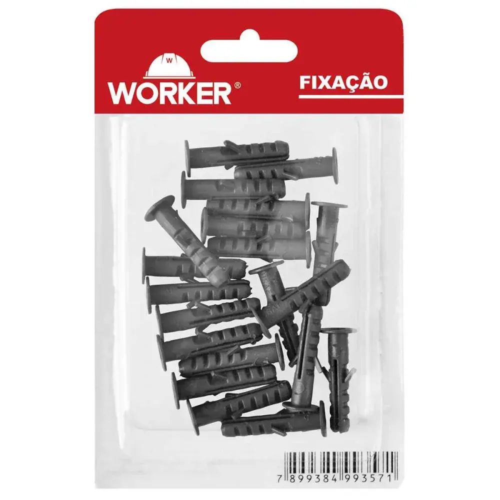 Bucha de plástico 6 para parede maciça Worker 20 peç — fotografia de referência