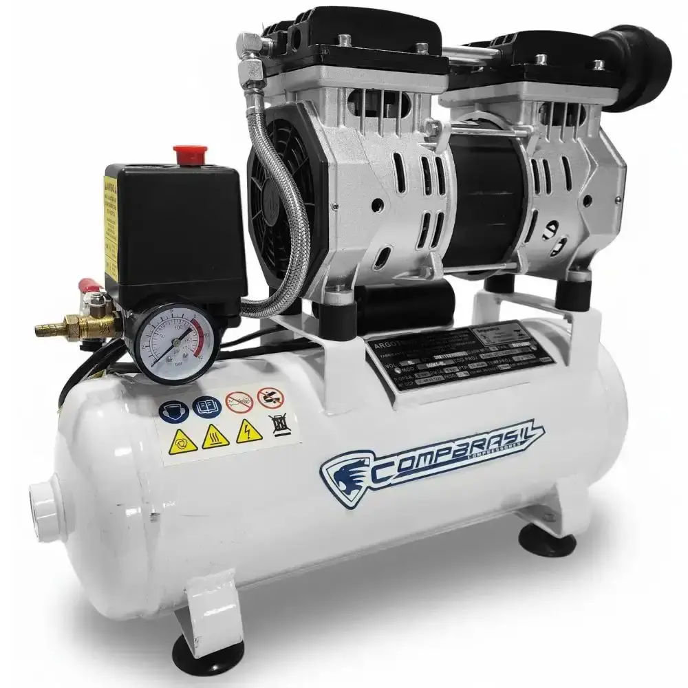 Compressor portátil isento 10 pés 2HP 50L com kit 5 peças evald tractor Compbrasil 220 V — fotografia 11